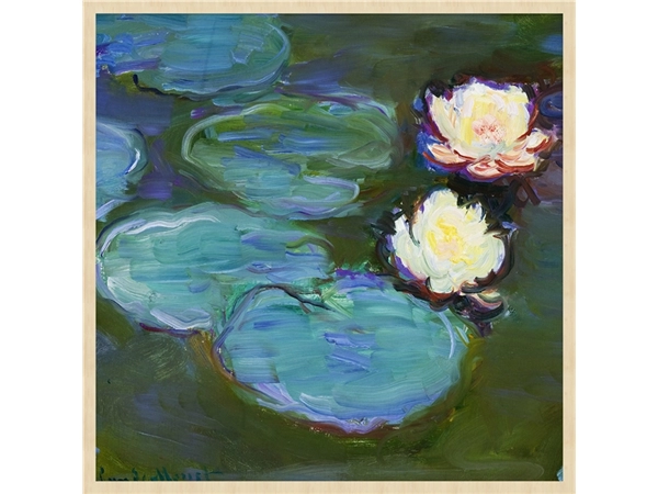 Een Wanddecoratie The Water Lily by Claude Monet 74x74cm Forex met blanke lijst koop je bij Meubels and More