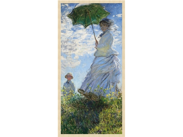 Een Wanddecoratie Woman with a Parasol ΓÇô Madame Monet and Her Son door Claude Monet 48x98cm Forex met blanke lijst koop je bij Meubels and More