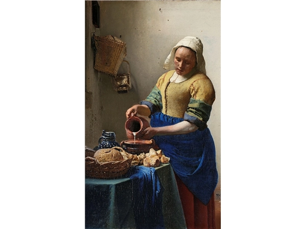 Een Wanddecoratie The Milkmaid by Johannes Vermeer 70x118cm Dibond wit koop je bij Meubels and More