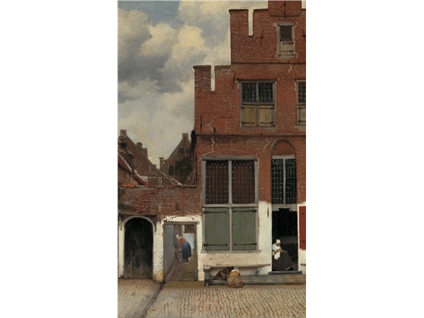 Een Wanddecoratie The Alley by Johannes Vermeer 70x118cm Dibond wit koop je bij Meubels and More