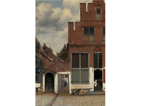 Een Wanddecoratie The Alley by Johannes Vermeer 98x148cm Dibond wit koop je bij Meubels and More