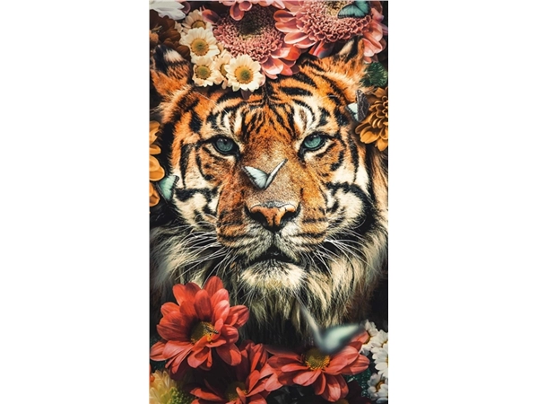 Een Wanddecoratie The Tiger 70x118cm Glas koop je bij Meubels and More