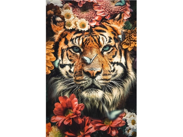 Een Wanddecoratie The Tiger 98x148cm Glas koop je bij Meubels and More