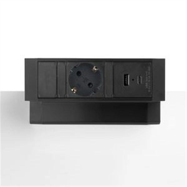 Een Opbouw contactdoos 1x stroom 1x USB A en C charge in zwart of wit koop je bij Meubels and More