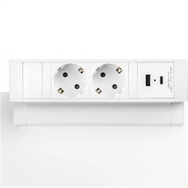 Een Opbouw contactdoos 2x stroom 1x USB A en C charge in wit of zwart koop je bij Meubels and More