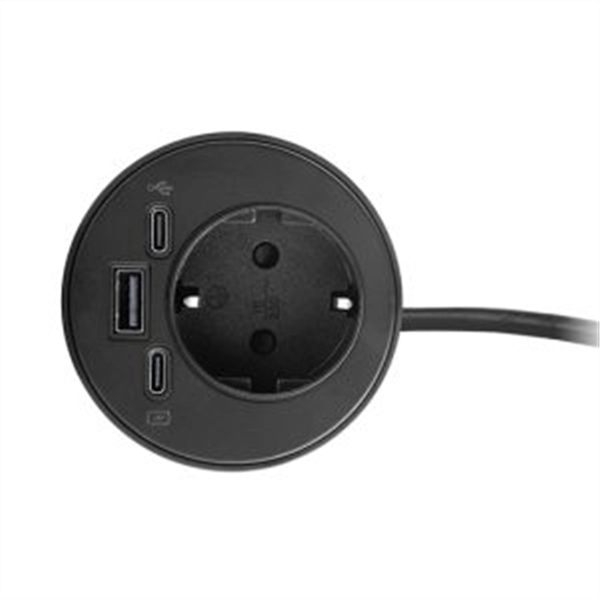 Een Power Point 1x 230V 1x USB A en C Charge 1x USB C data 60mm in zwart of wit koop je bij Meubels and More