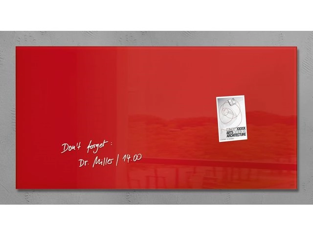 Een Glas-magneetbord Artverum 910x460x15mm rood koop je bij Meubels and More