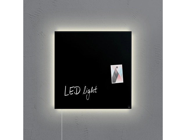 Een Glas-magneetbord Artverum LED 480x480x15 zwart koop je bij Meubels and More