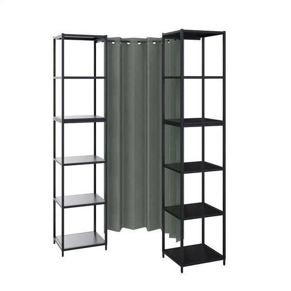 Een Gordijn en rails kwart rond stof Artimo Donja voor tussen 2 Flexwall frames koop je bij Meubels and More