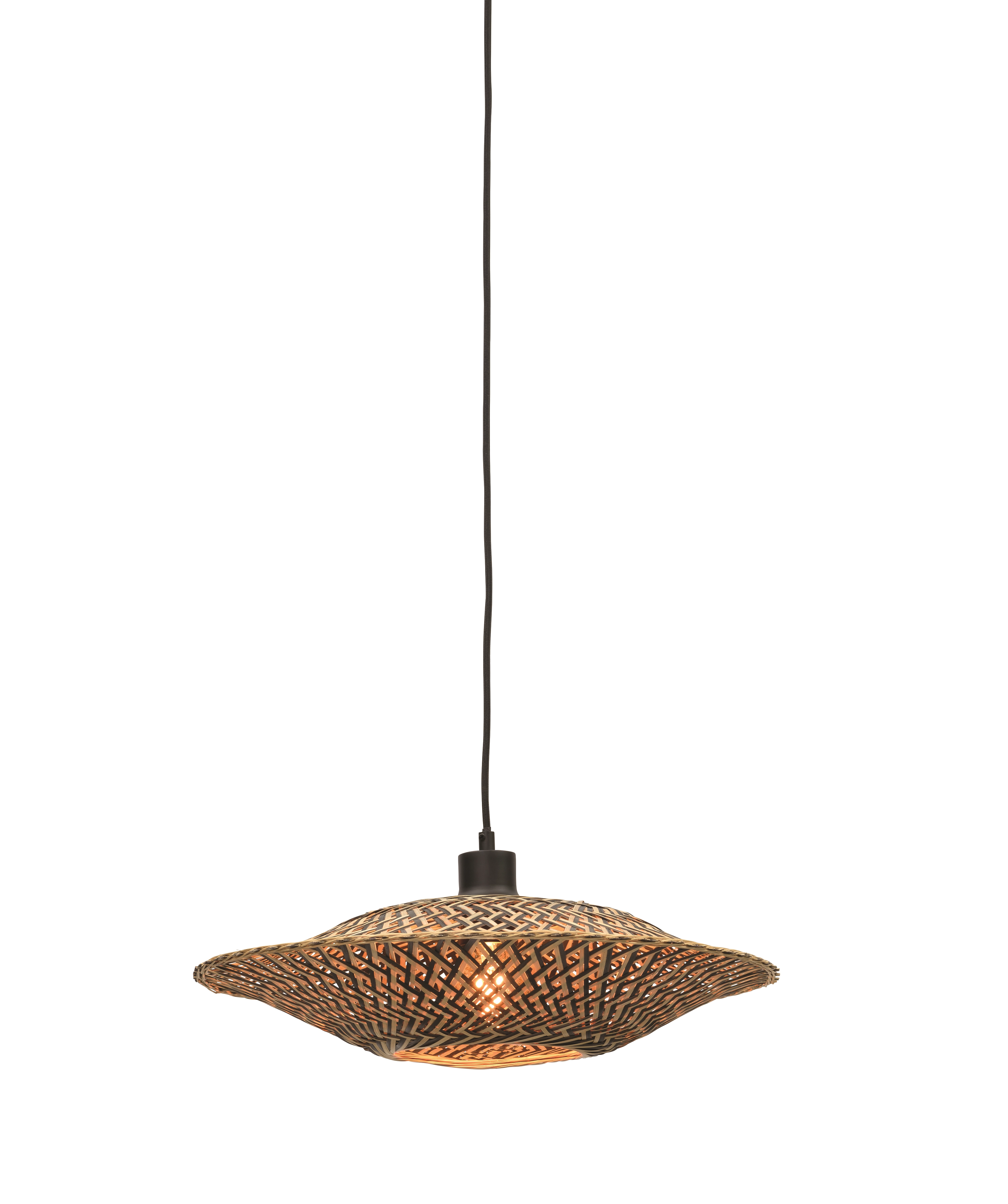 Een Hanglamp Bali bamboe horiz 44x12cm zwart naturel S koop je bij Meubels and More