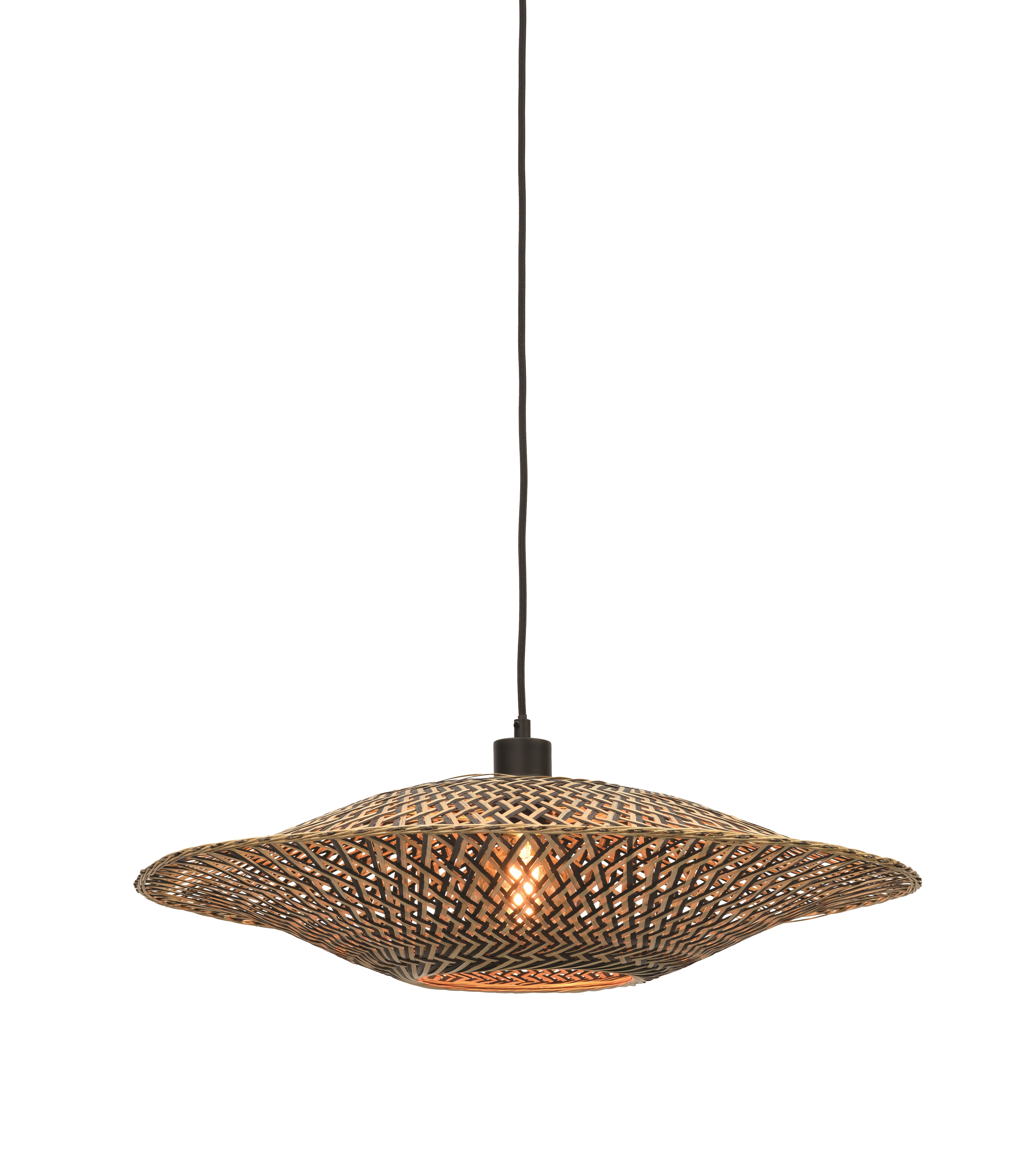 Een Hanglamp Bali bamboe horiz 60x15cm zwart naturel M koop je bij Meubels and More