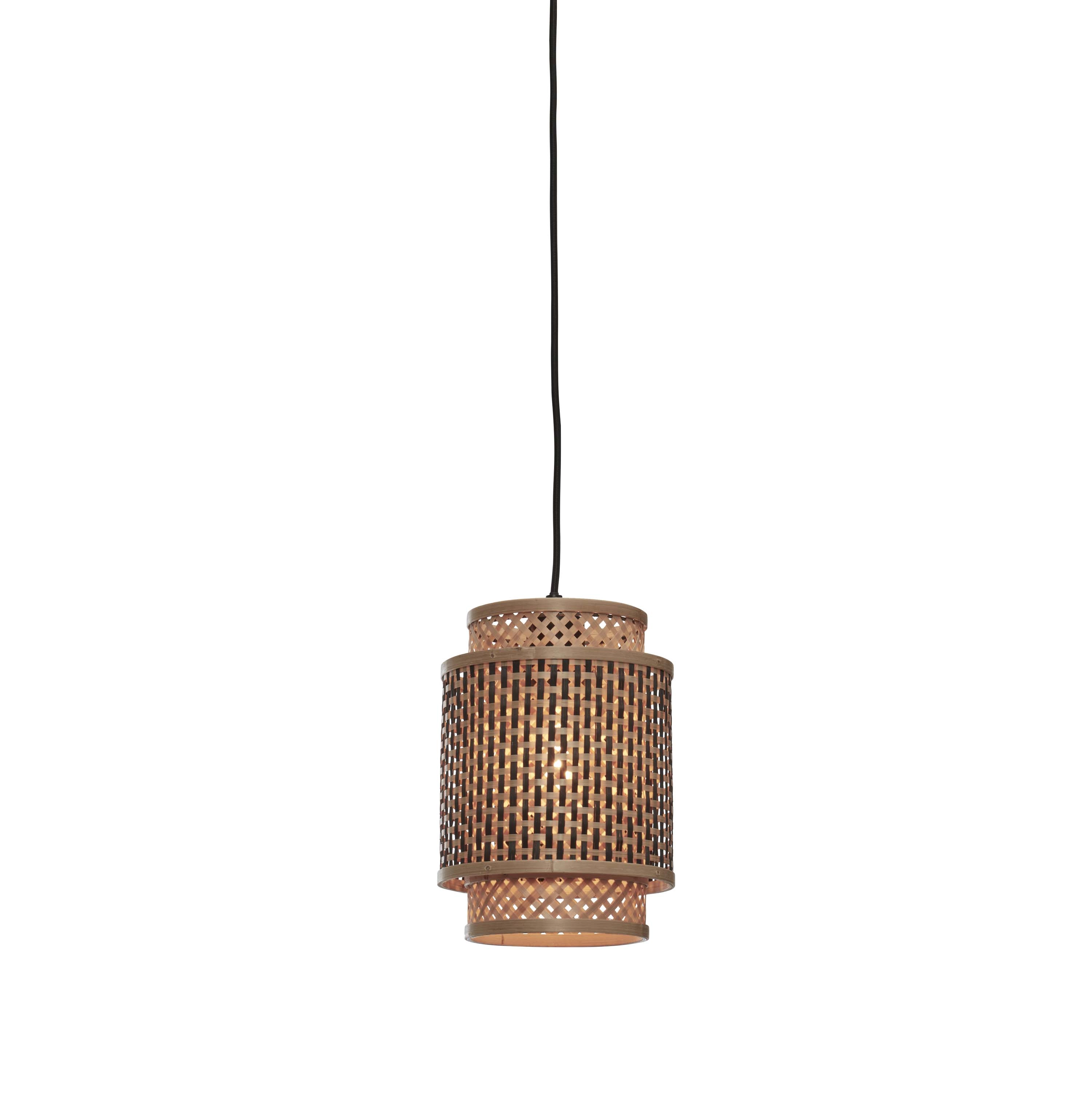 Een Hanglamp Bhutan bamboe kap dia.18xh.25cm zwart naturel S koop je bij Meubels and More