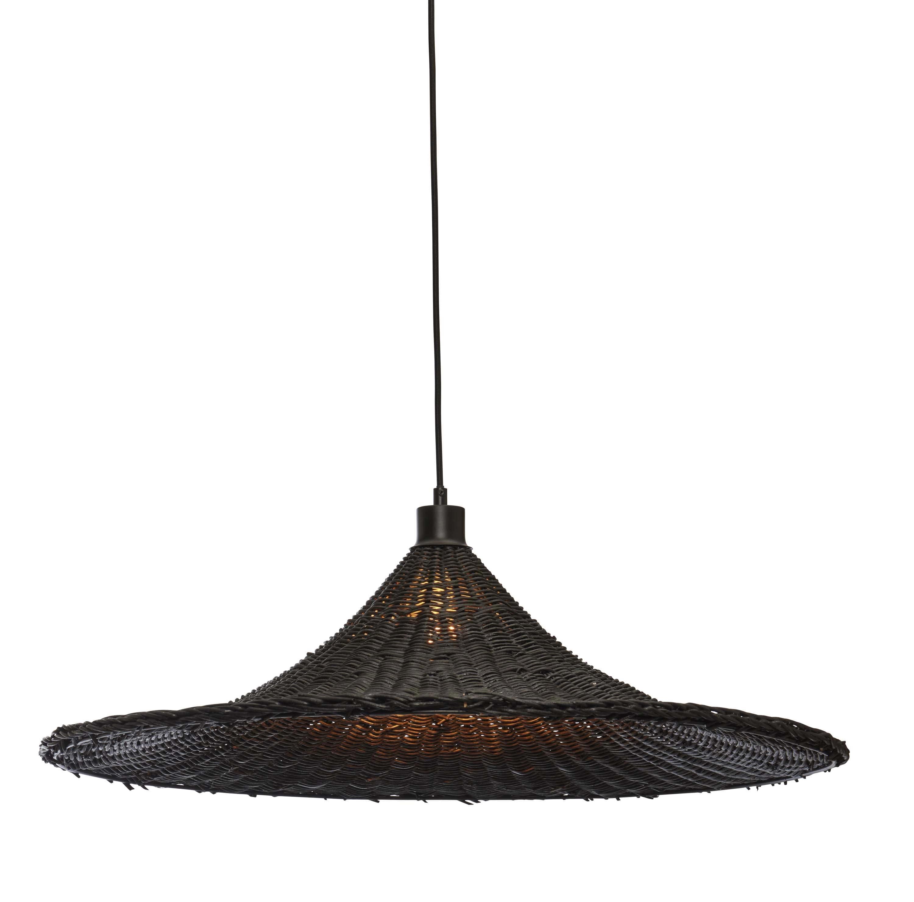 Een Hanglamp Borabora rotan dia.70xh.20cm L zwart koop je bij Meubels and More