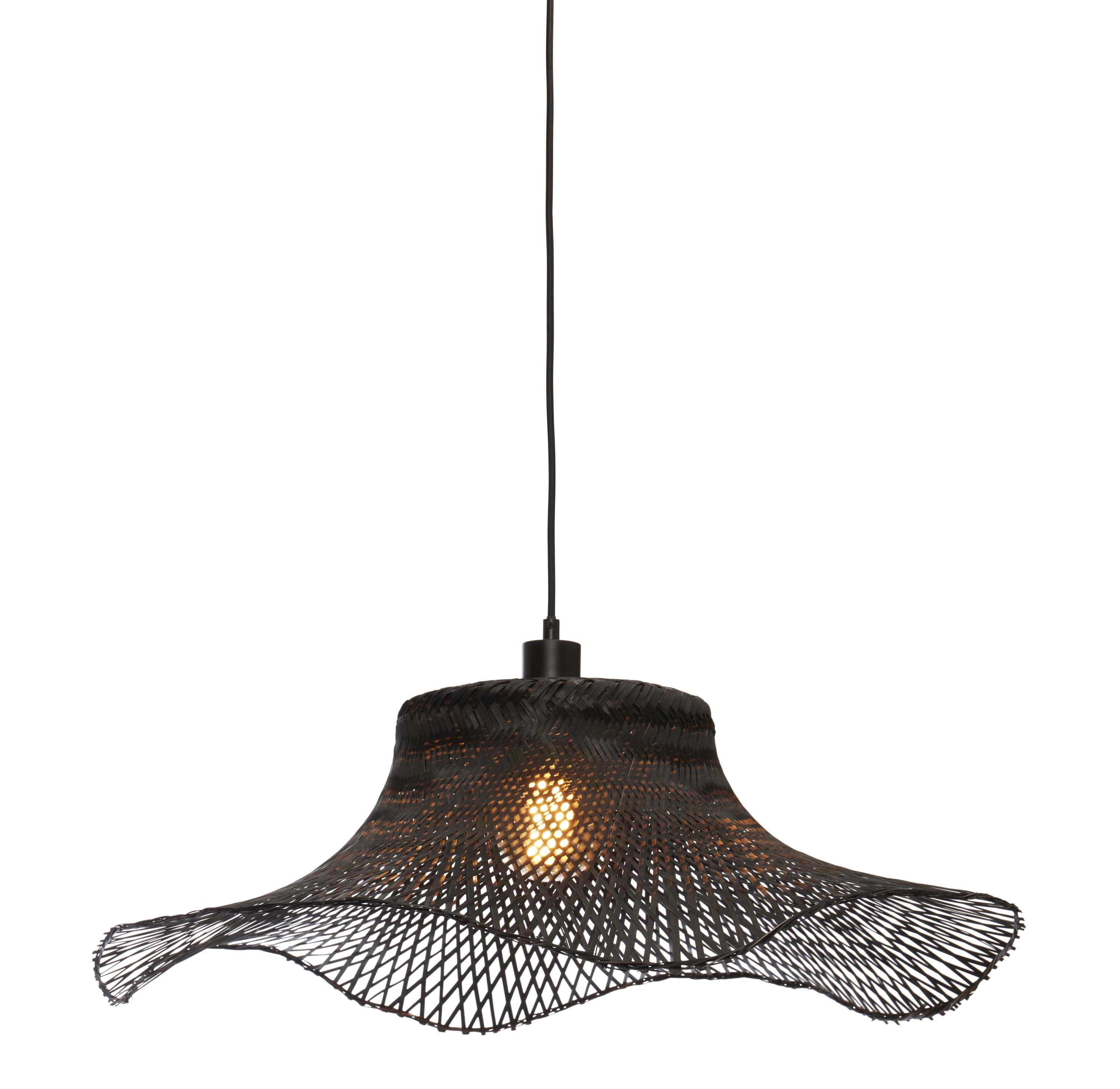 Een Hanglamp Ibiza bamboe wavy dia.65xh.20cm zwart L koop je bij Meubels and More