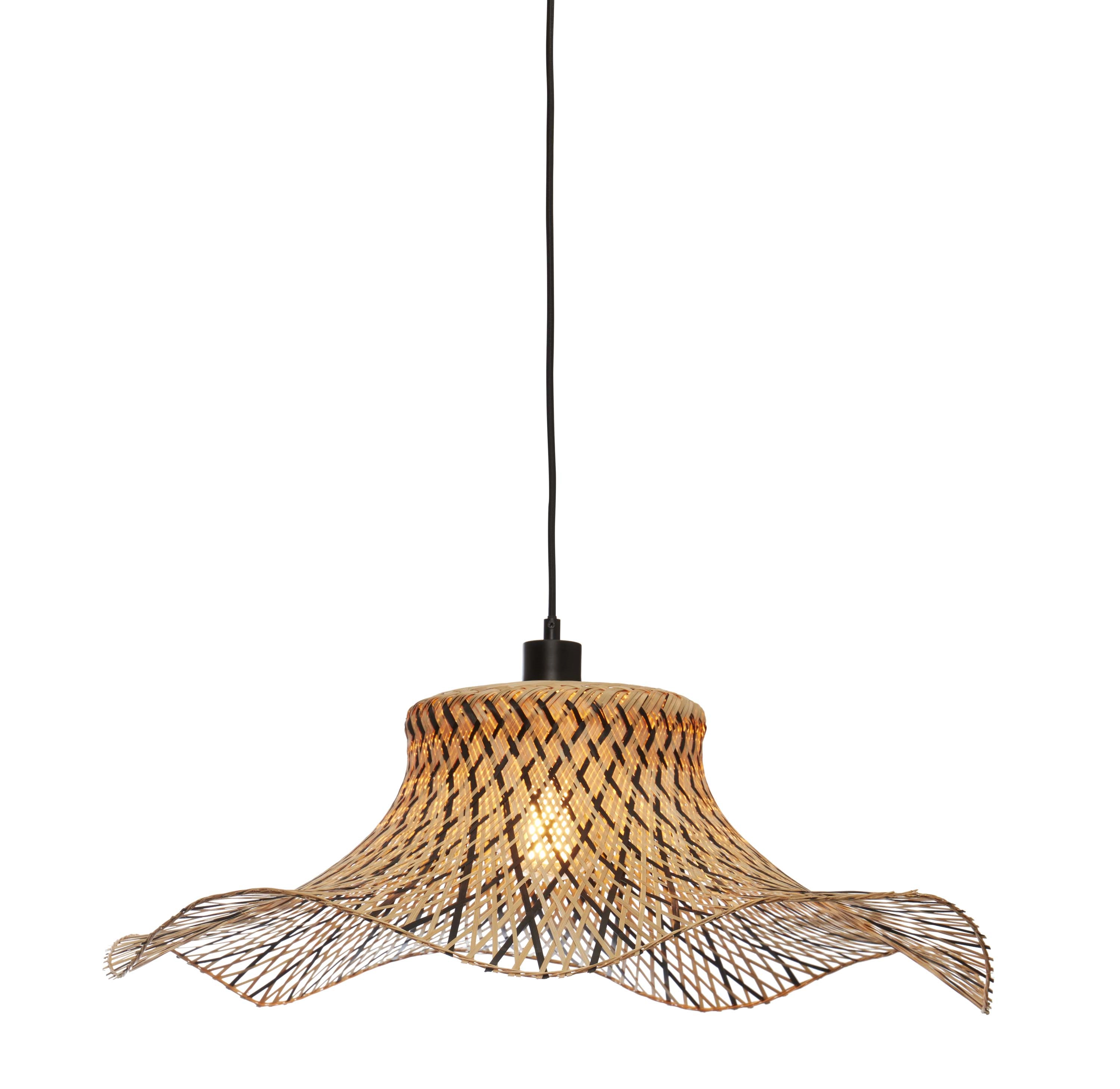 Een Hanglamp Ibiza bamboe wavy dia.65xh.20cm zwart naturel L koop je bij Meubels and More