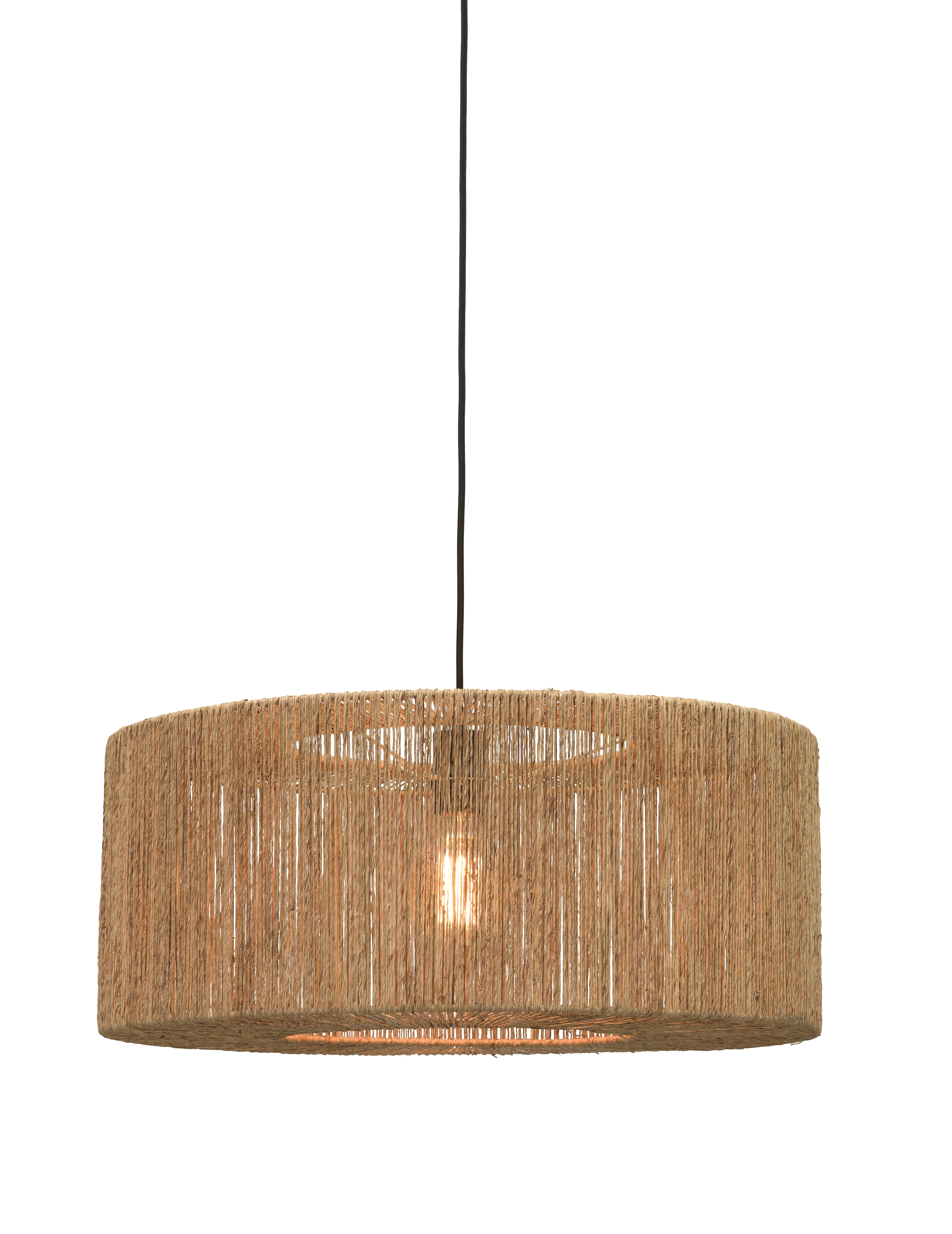 Een Hanglamp Iguazu jute rond recht dia.60x25cm naturel L koop je bij Meubels and More