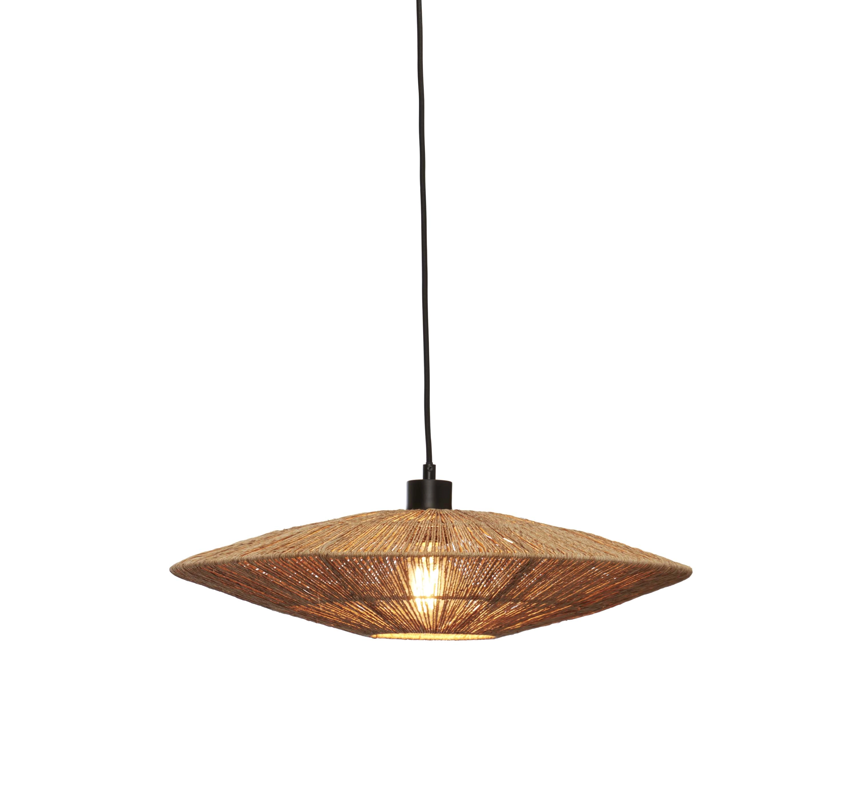 Een Hanglamp Iguazu jute schijf L dia.55xh.14cm naturel koop je bij Meubels and More