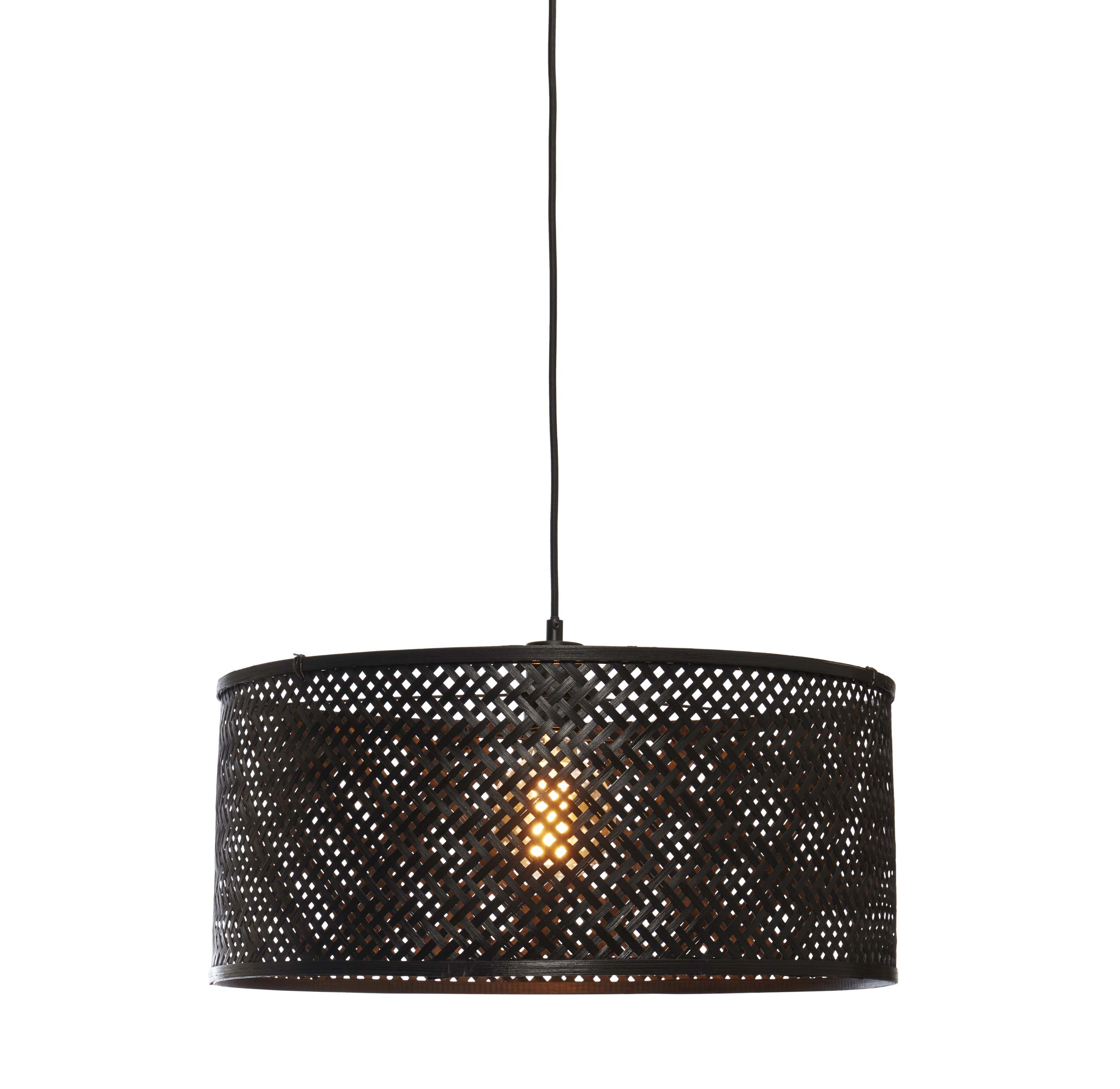 Een Hanglamp Java bamboe rond recht dia. 50xh.22cm zwart koop je bij Meubels and More