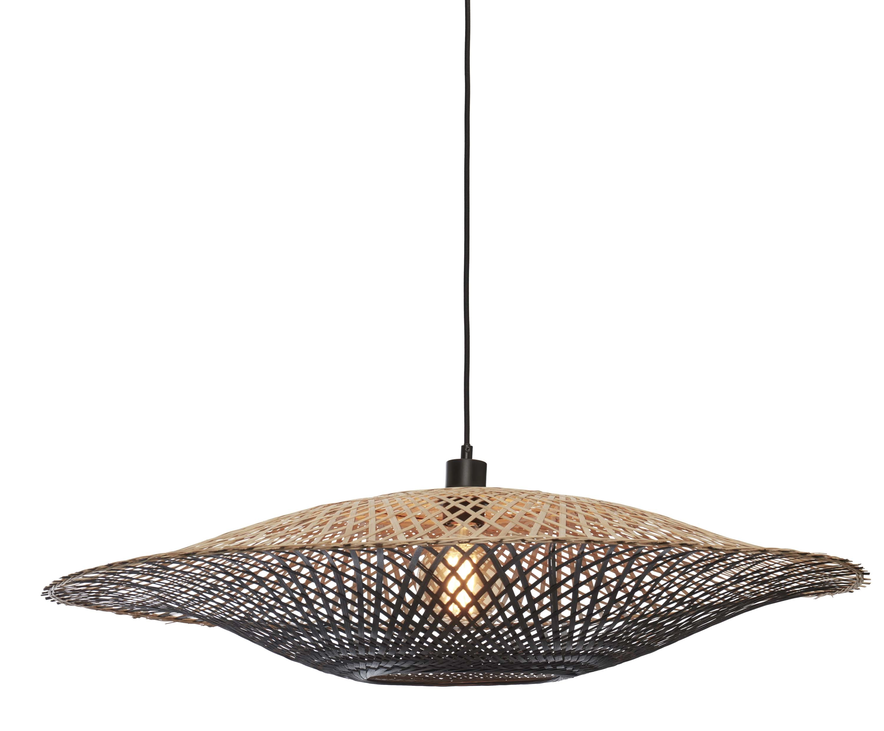 Een Hanglamp Kalimantan bamboe dia.87x20cm naturel zwart L koop je bij Meubels and More