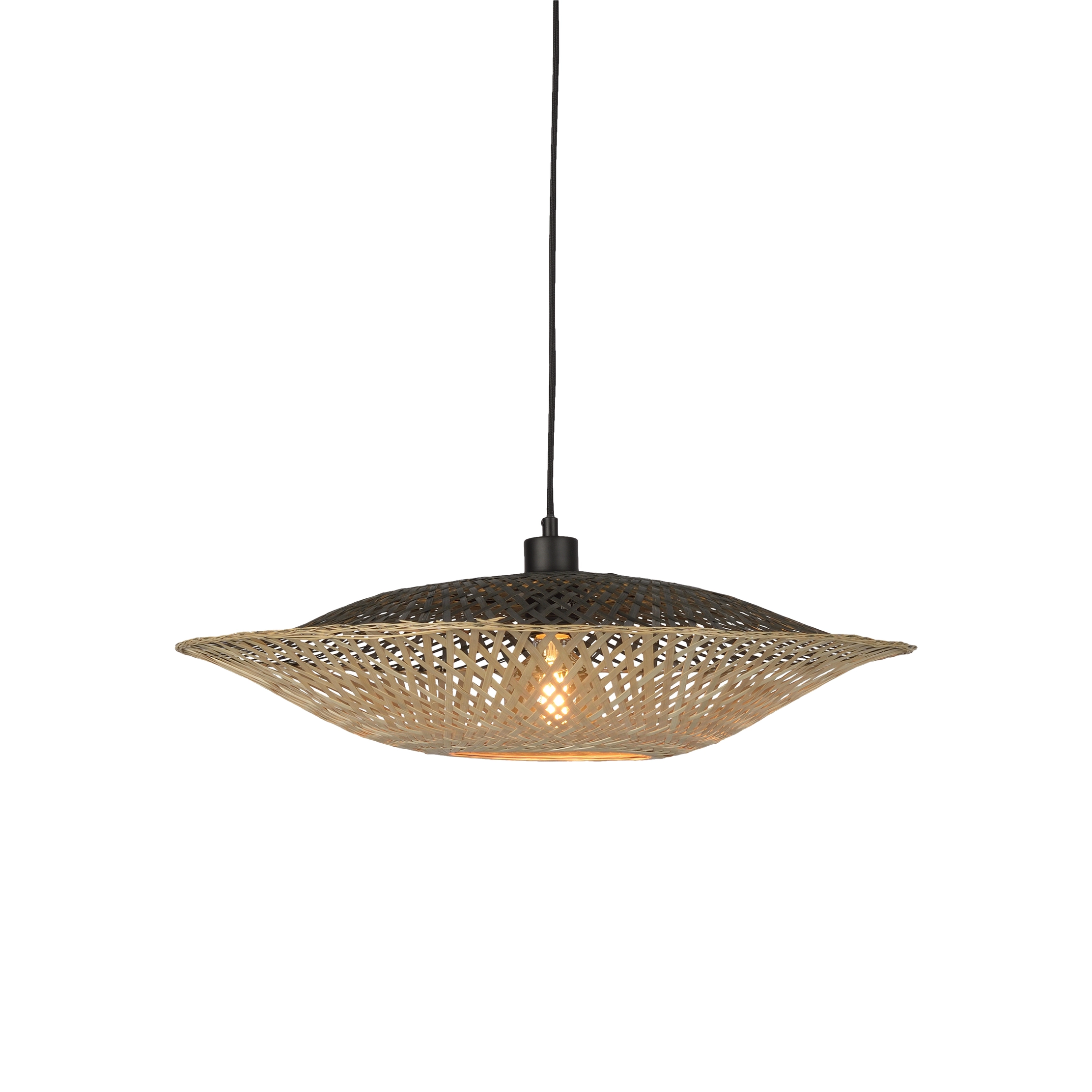 Een Hanglamp Kalimantan bamboe plat dia.44xh.12cm S koop je bij Meubels and More