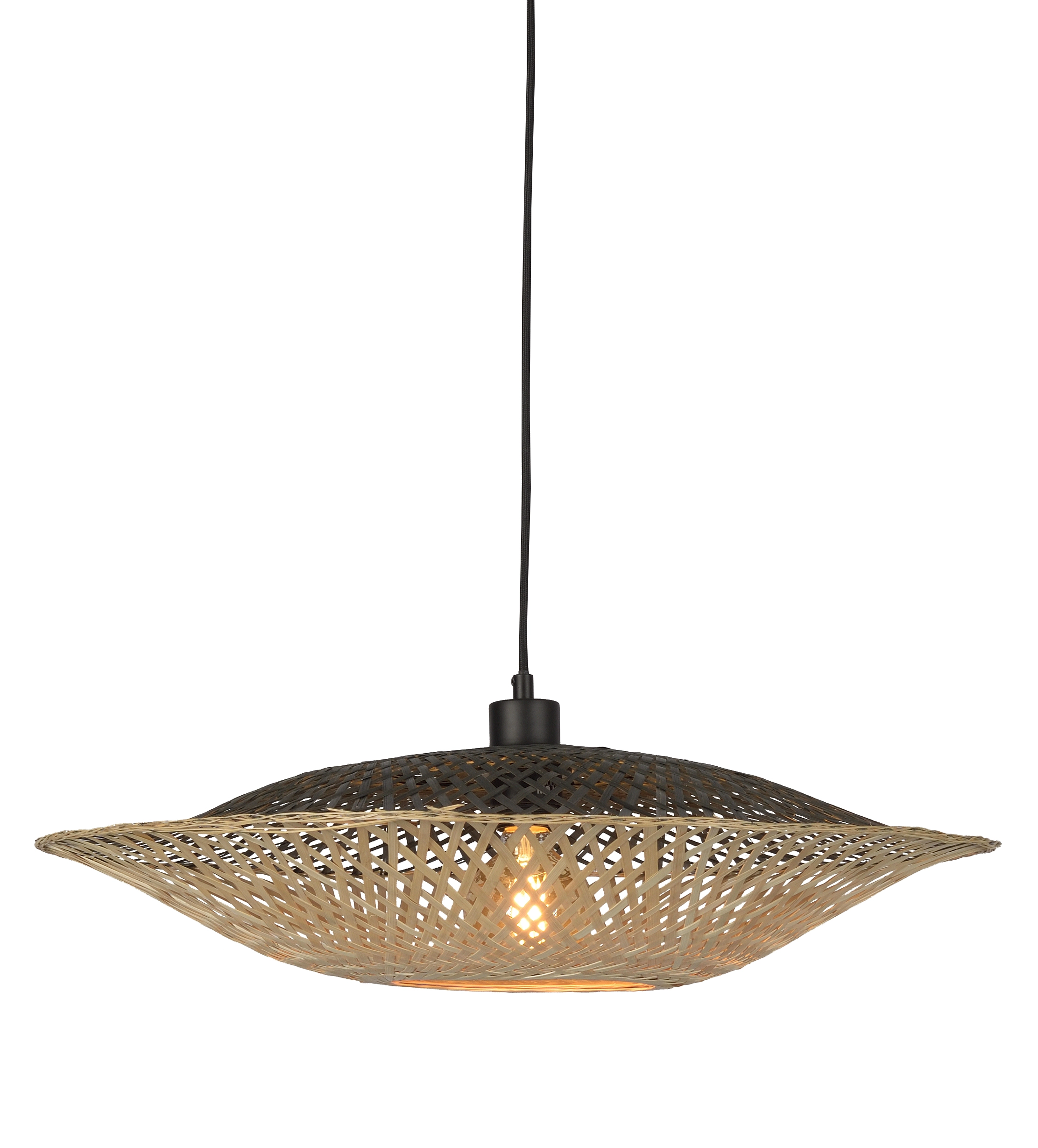 Een Hanglamp Kalimantan bamboe plat dia.60xh.15cm M koop je bij Meubels and More