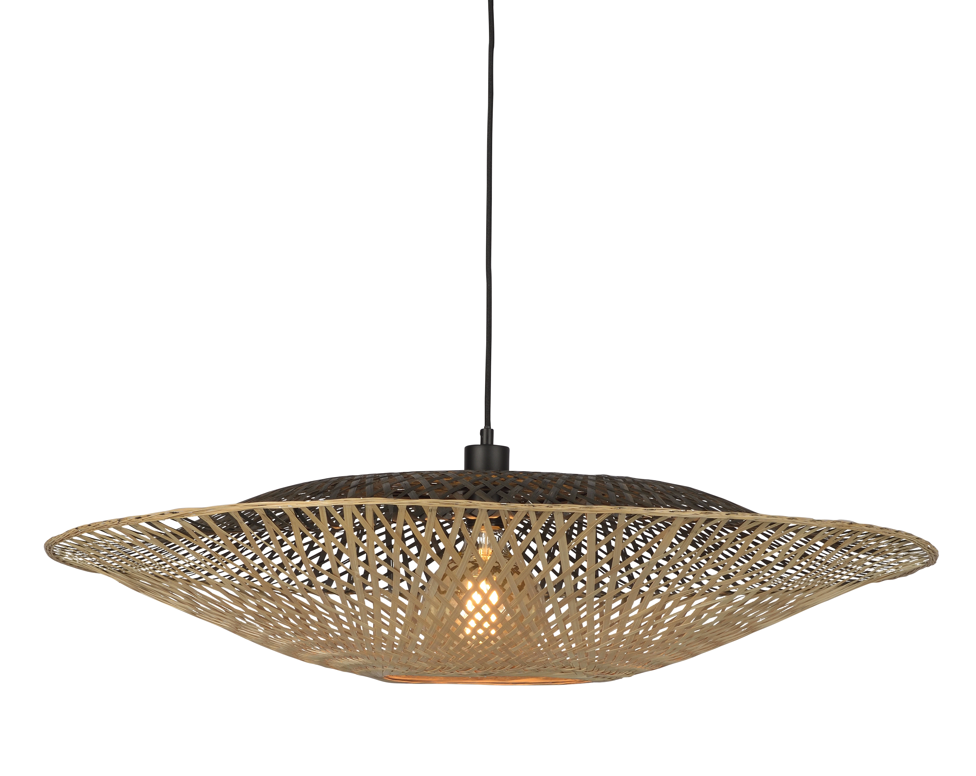 Een Hanglamp Kalimantan bamboe plat dia.87xh.20cm L koop je bij Meubels and More