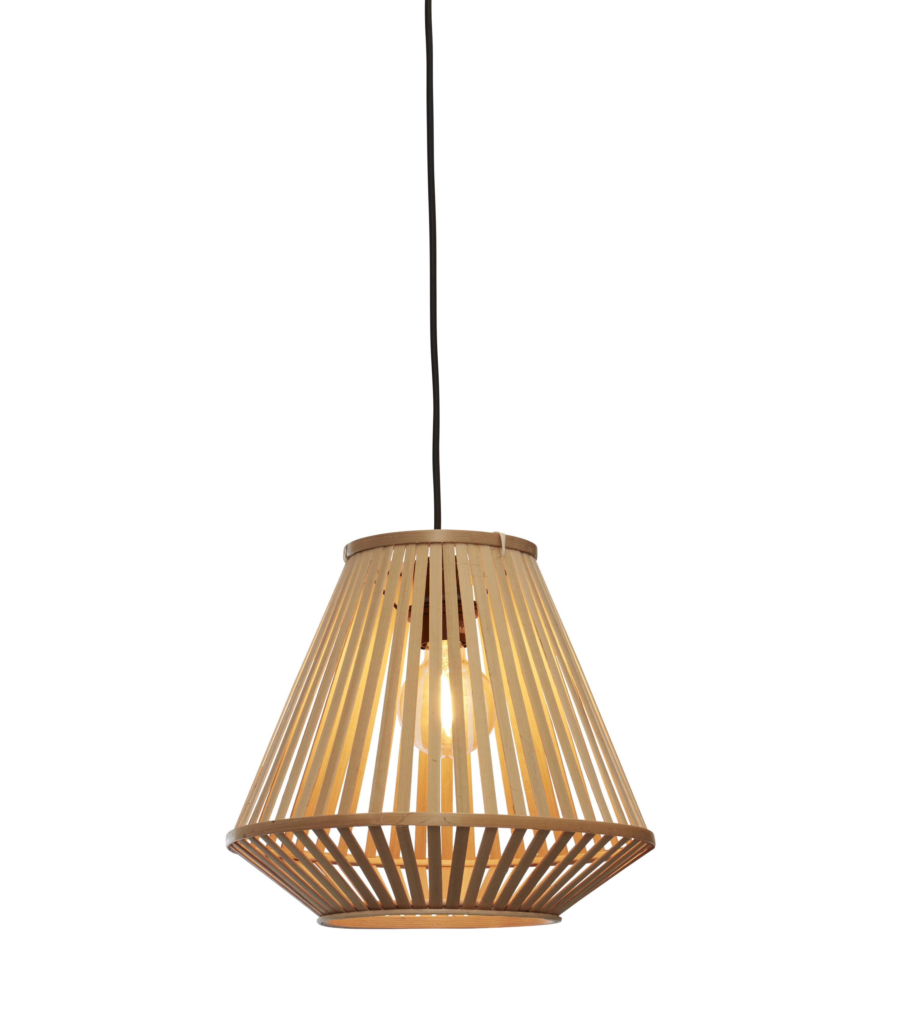 Een Hanglamp Merapi bamboe diamond 30xh.30cm naturel koop je bij Meubels and More