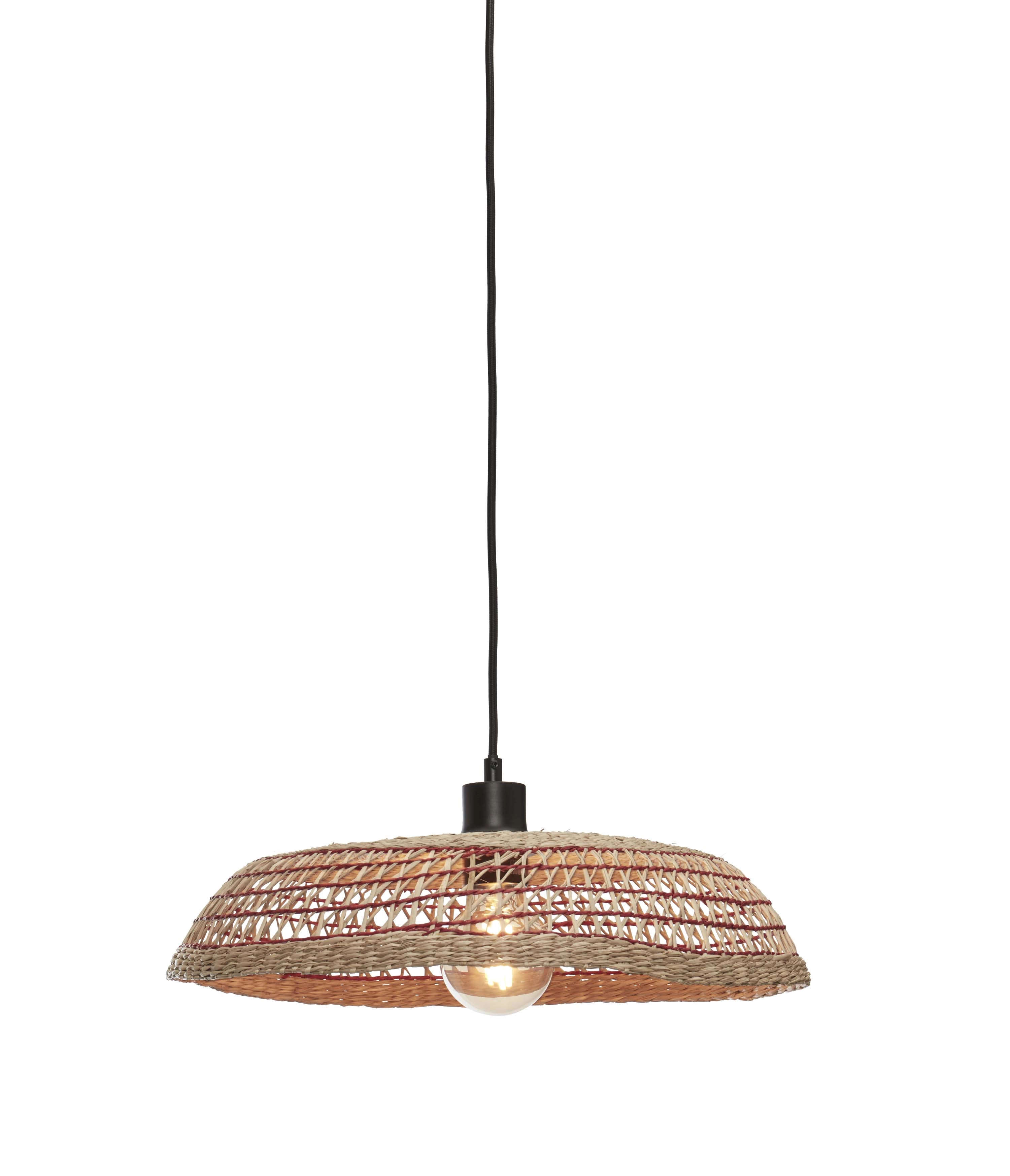 Een Hanglamp Pantanal zeegras dia.45xh.9cm naturel rood koop je bij Meubels and More