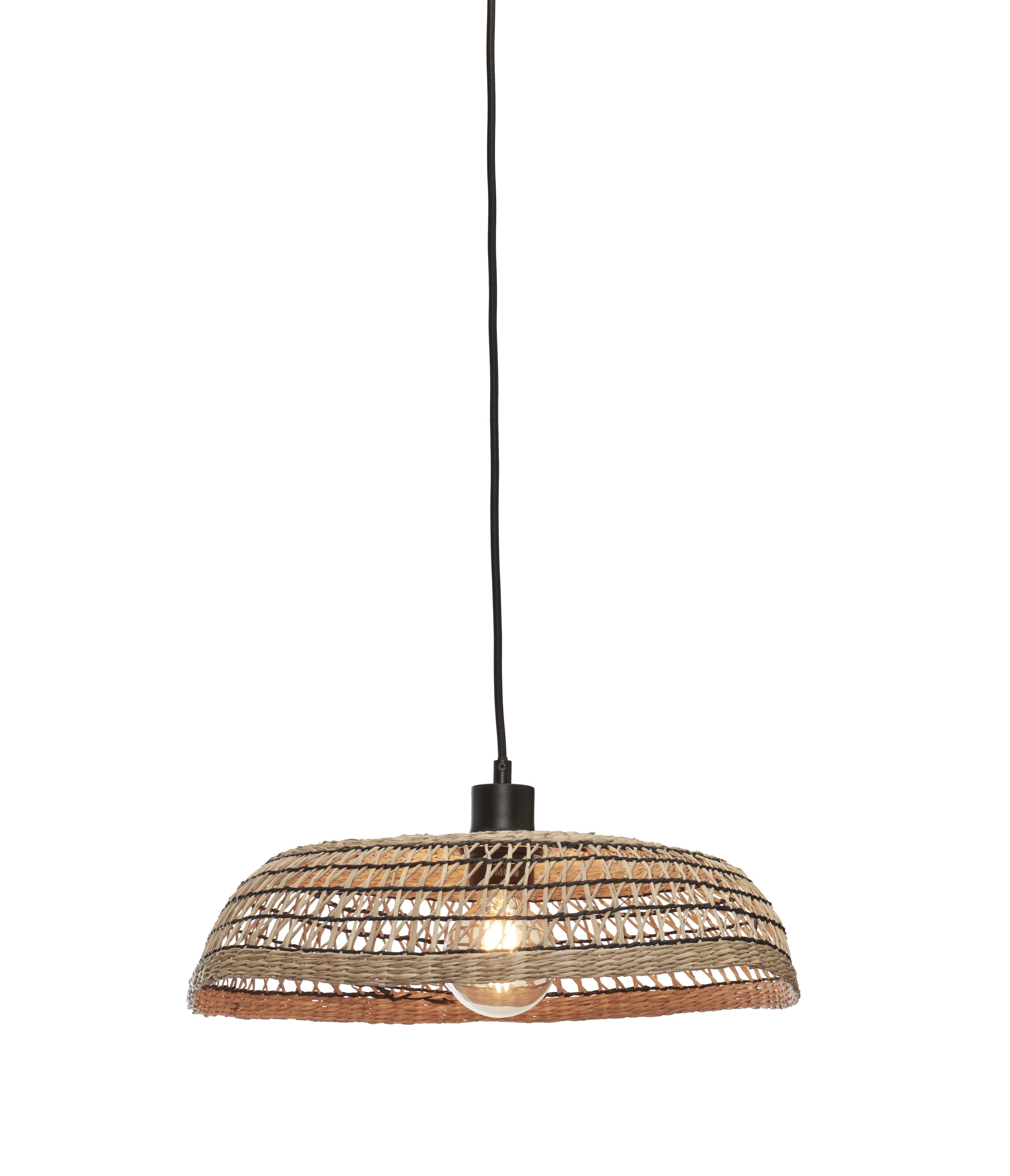 Een Hanglamp Pantanal zeegras dia.45xh.9cm naturel zwart koop je bij Meubels and More