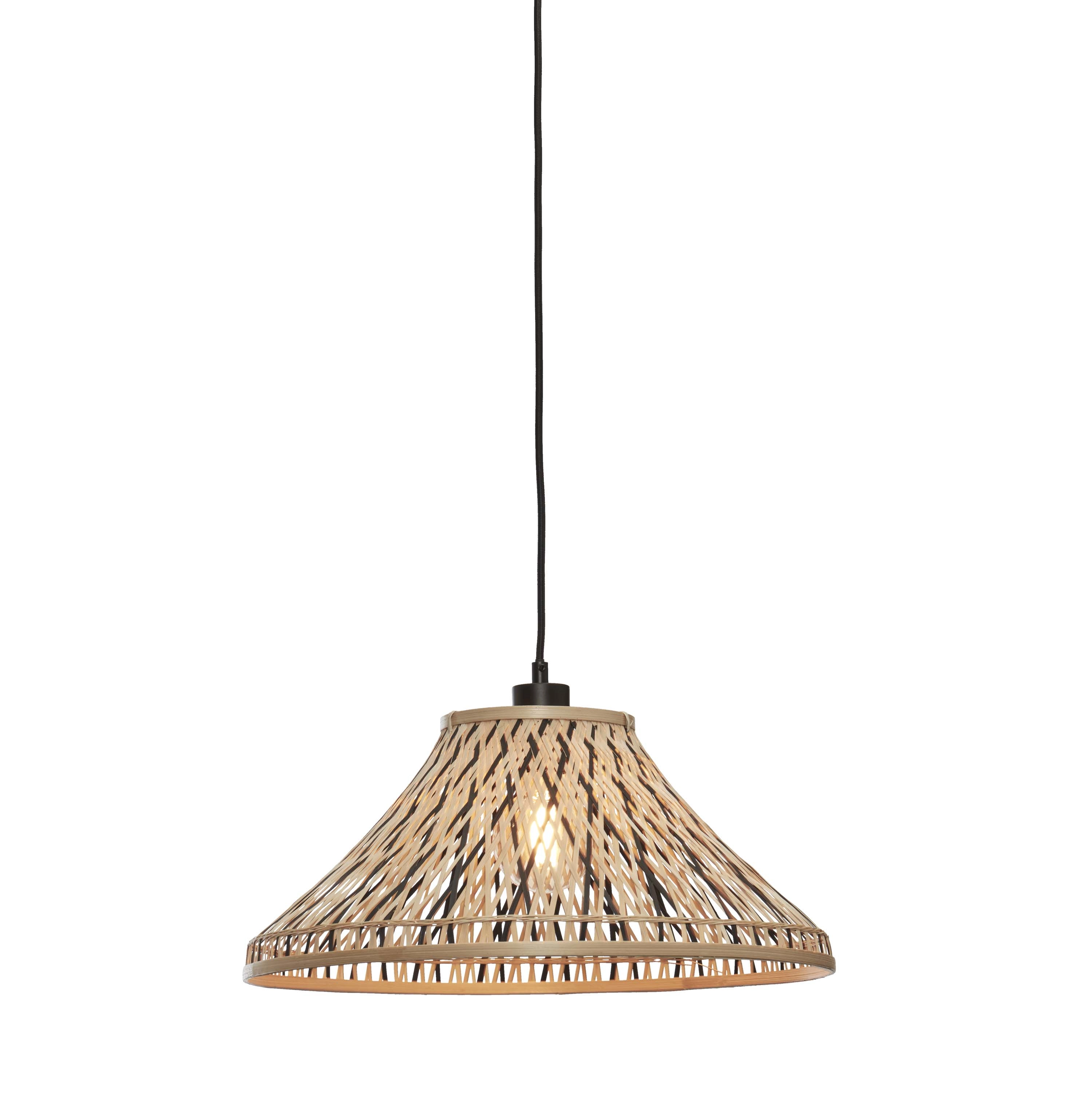 Een Hanglamp Tahiti bamboe dia. 45xh.20cm zwart naturel koop je bij Meubels and More