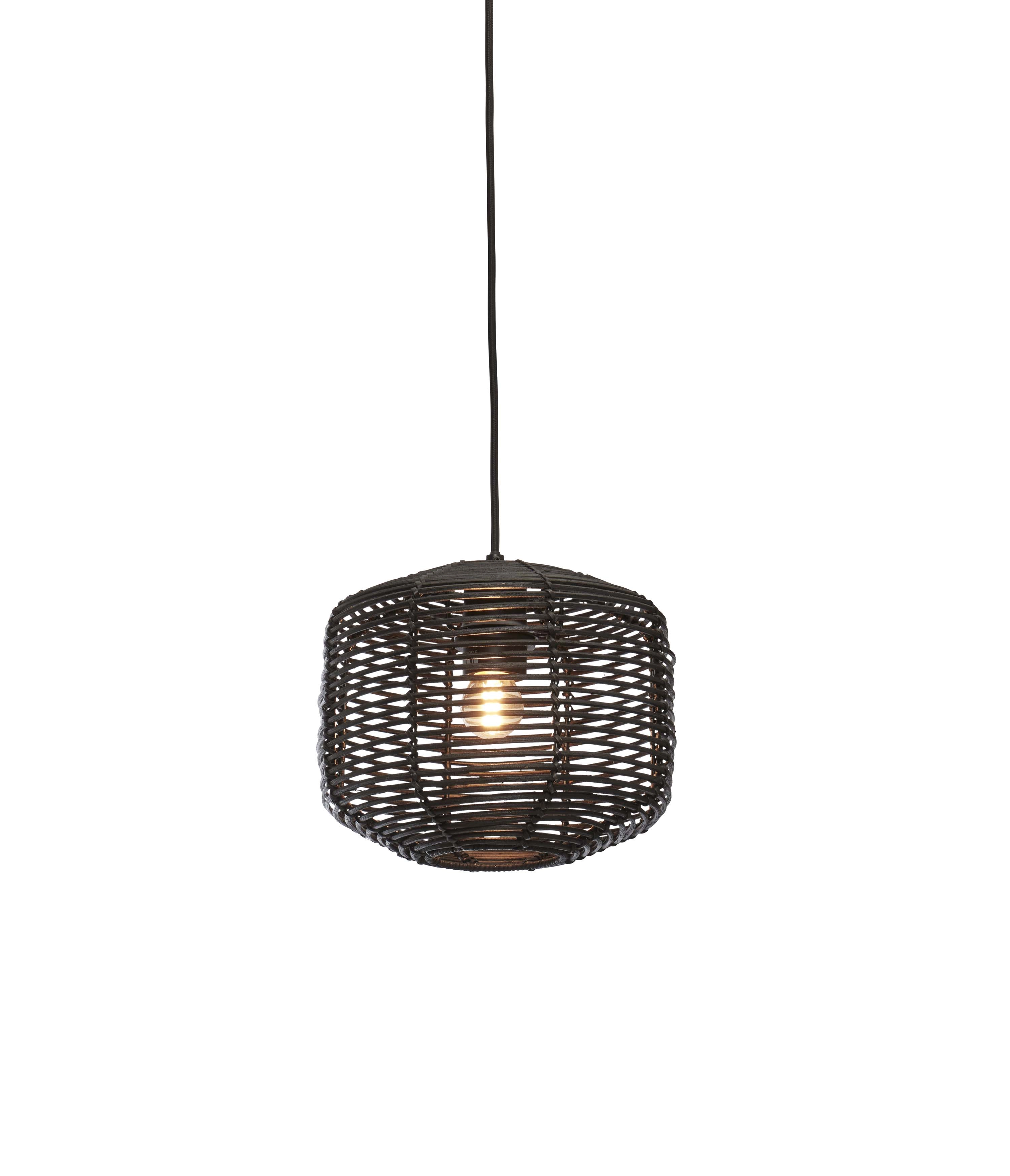 Een Hanglamp Tanami rotan dia.25xh.20cm zwart koop je bij Meubels and More