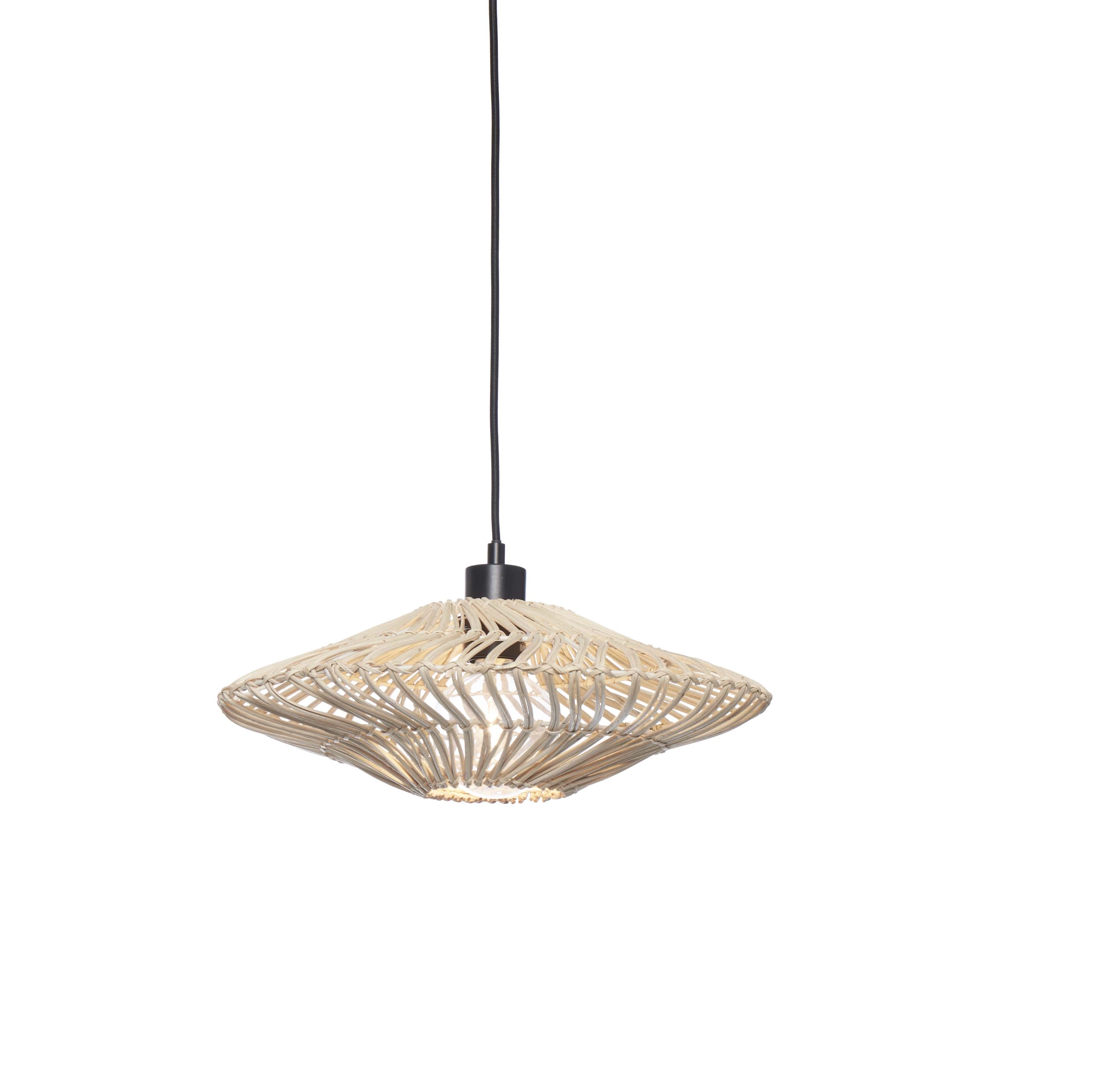 Een Hanglamp Zanzibar S rotan plat dia.40xh.12cm wit koop je bij Meubels and More