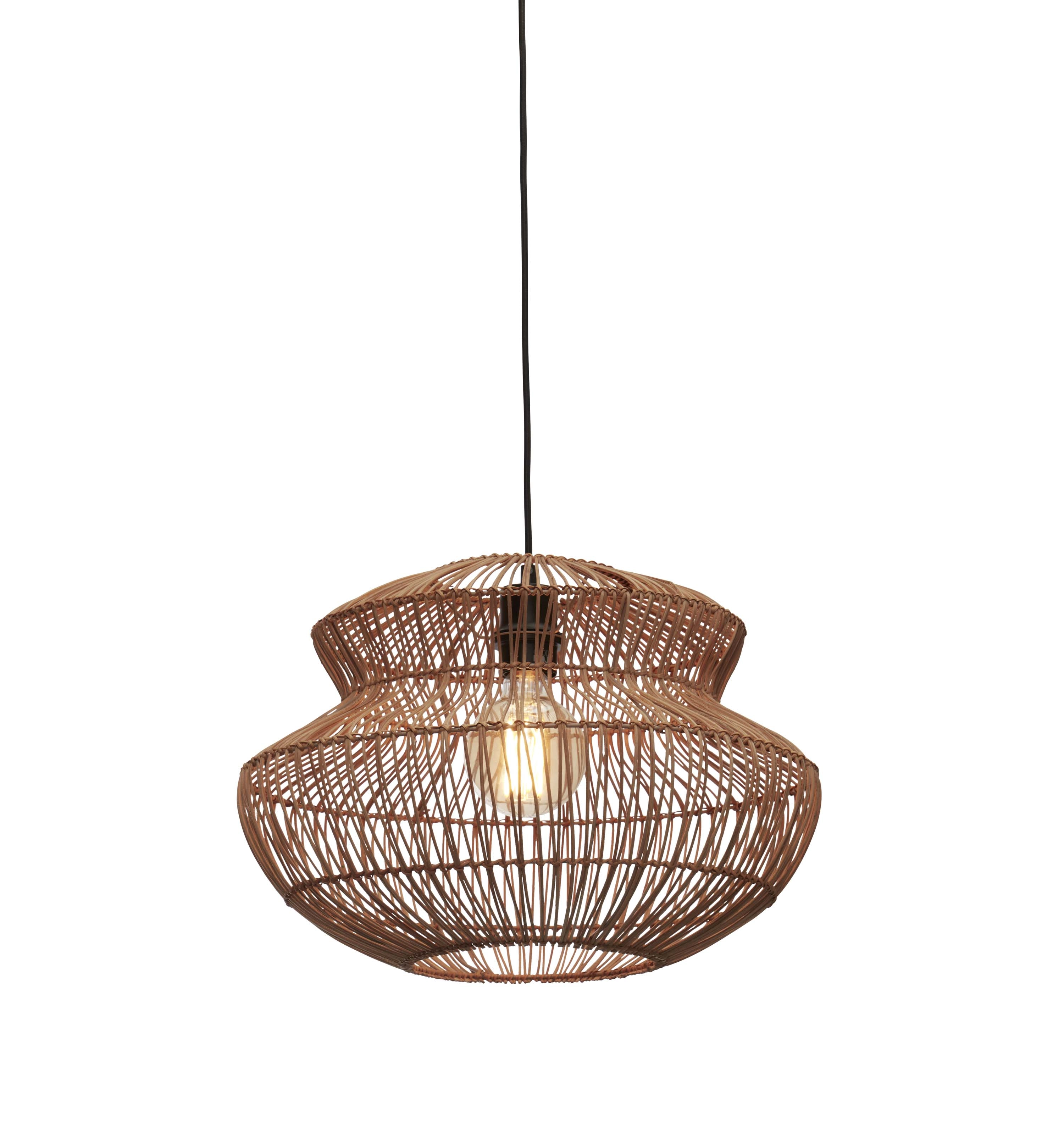 Een Hanglamp Zanzibar rotan rond dia.40xh.30cm naturel koop je bij Meubels and More