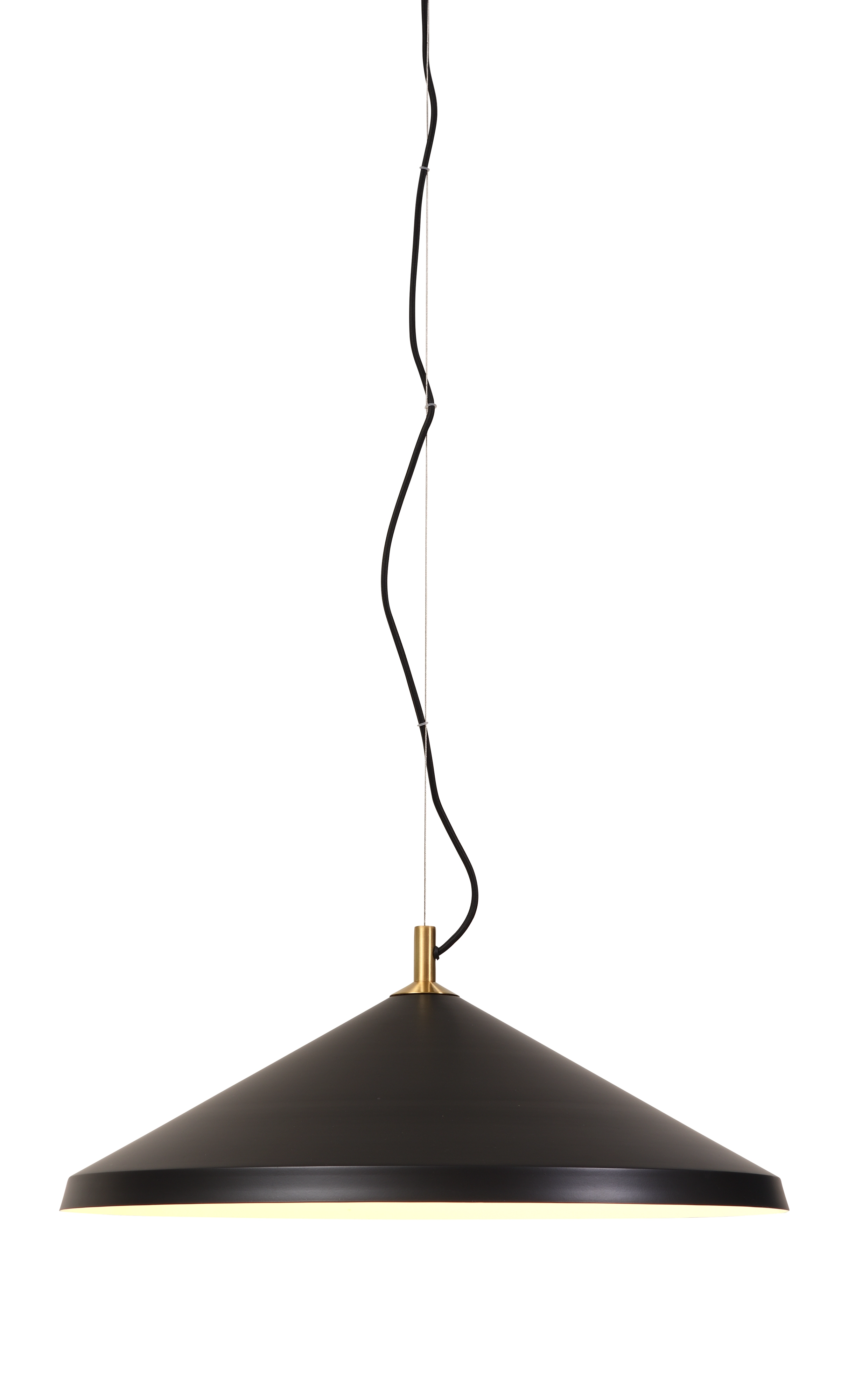 Een Hanglamp aluminum messing Montreux rond dia.60x24cm zwart koop je bij Meubels and More