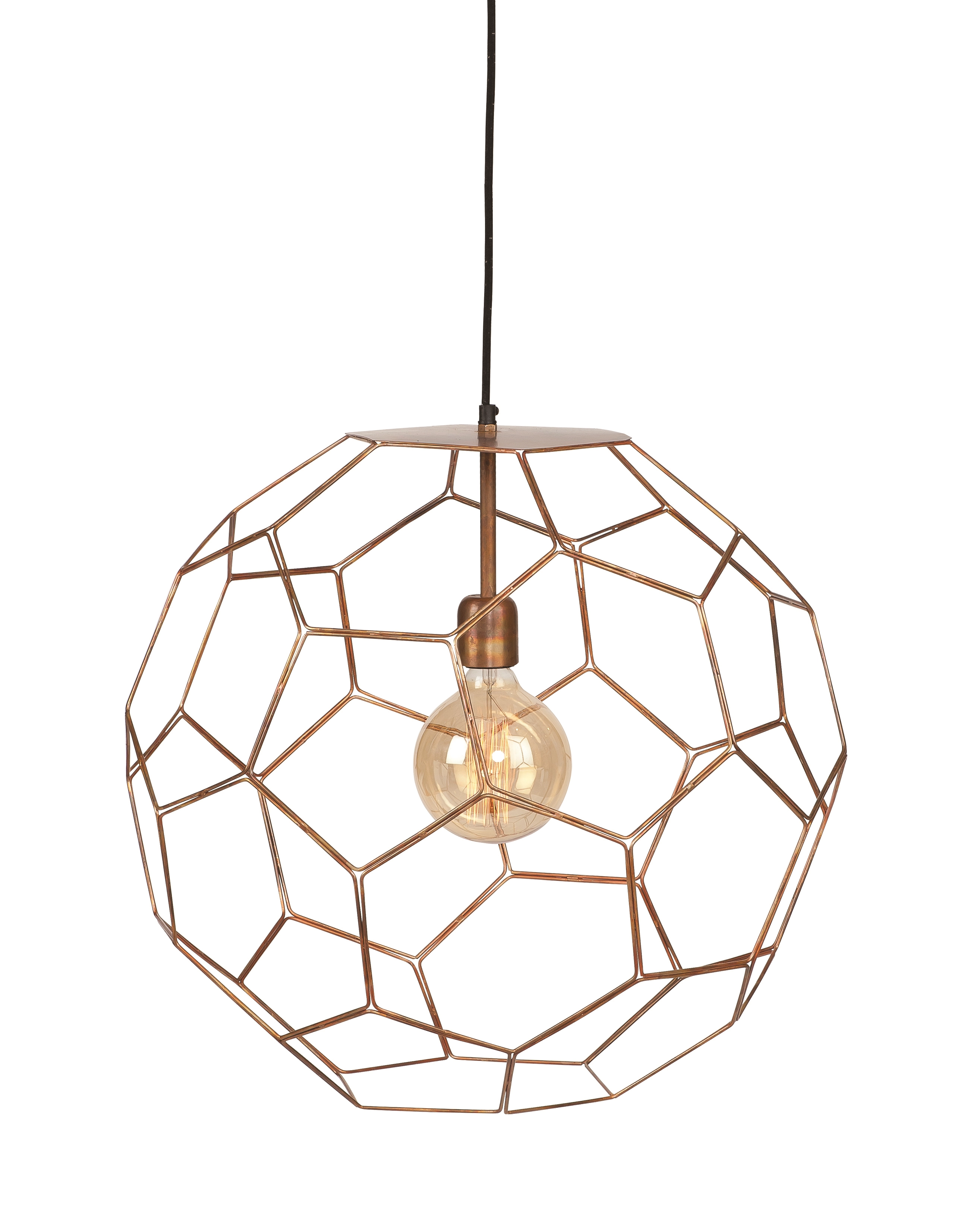 Een Hanglamp draadijzer Marrakesh dia.34xh.32cm koper S koop je bij Meubels and More