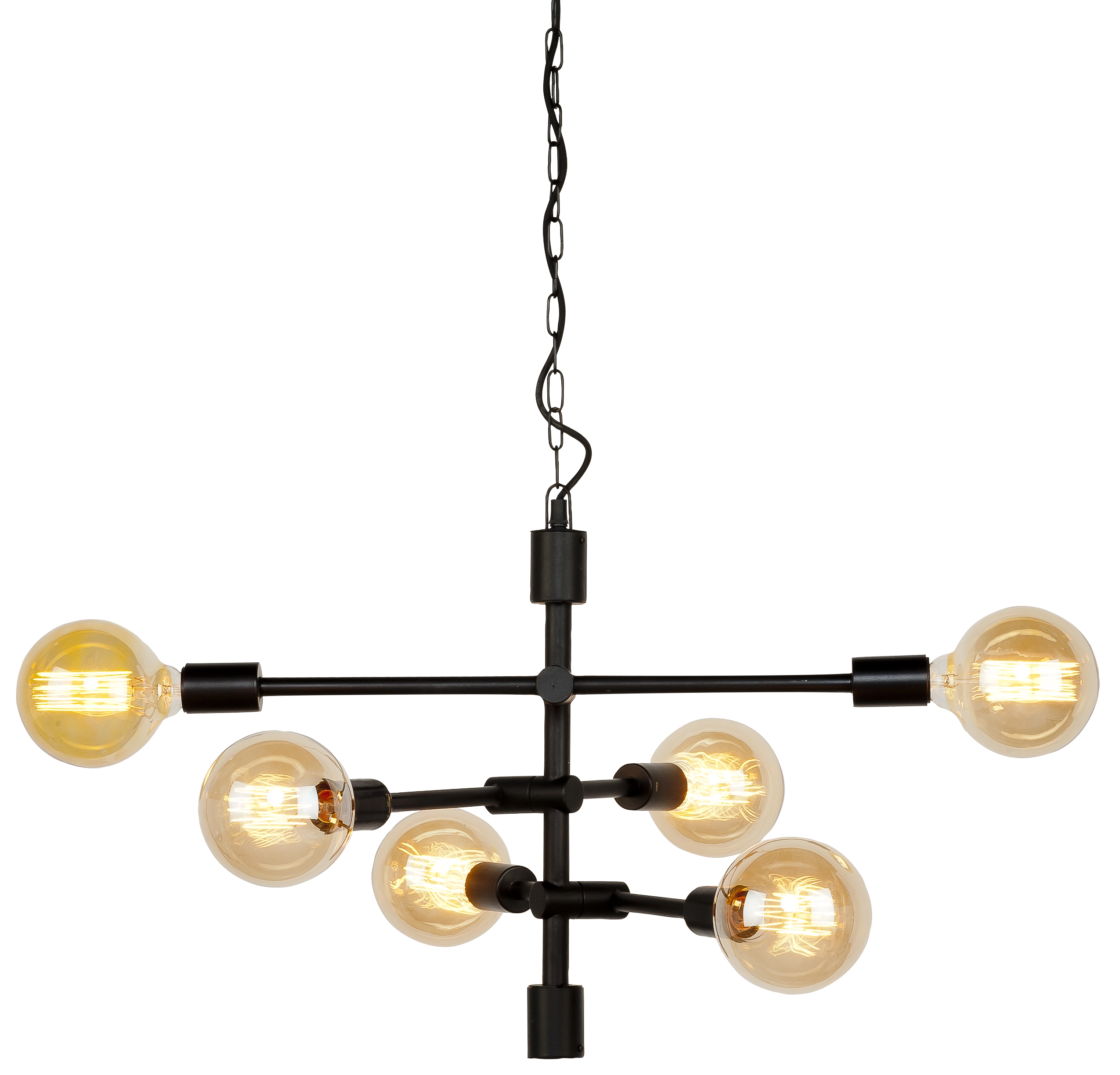 Een Hanglamp ijzer Nashville 3-arm 60x52xh.48cm zwart koop je bij Meubels and More