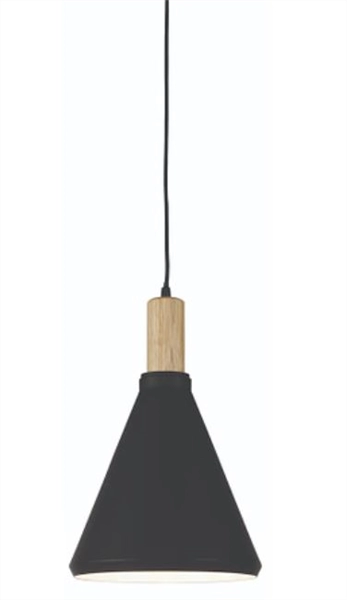 Een Hanglamp ijzer hout Melbourne dia.25xh.38cm zwart naturel S koop je bij Meubels and More