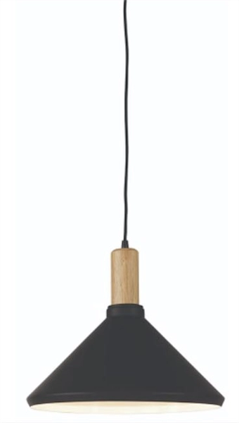 Een Hanglamp ijzer hout Melbourne dia.35xh.30cm zwart naturel M koop je bij Meubels and More