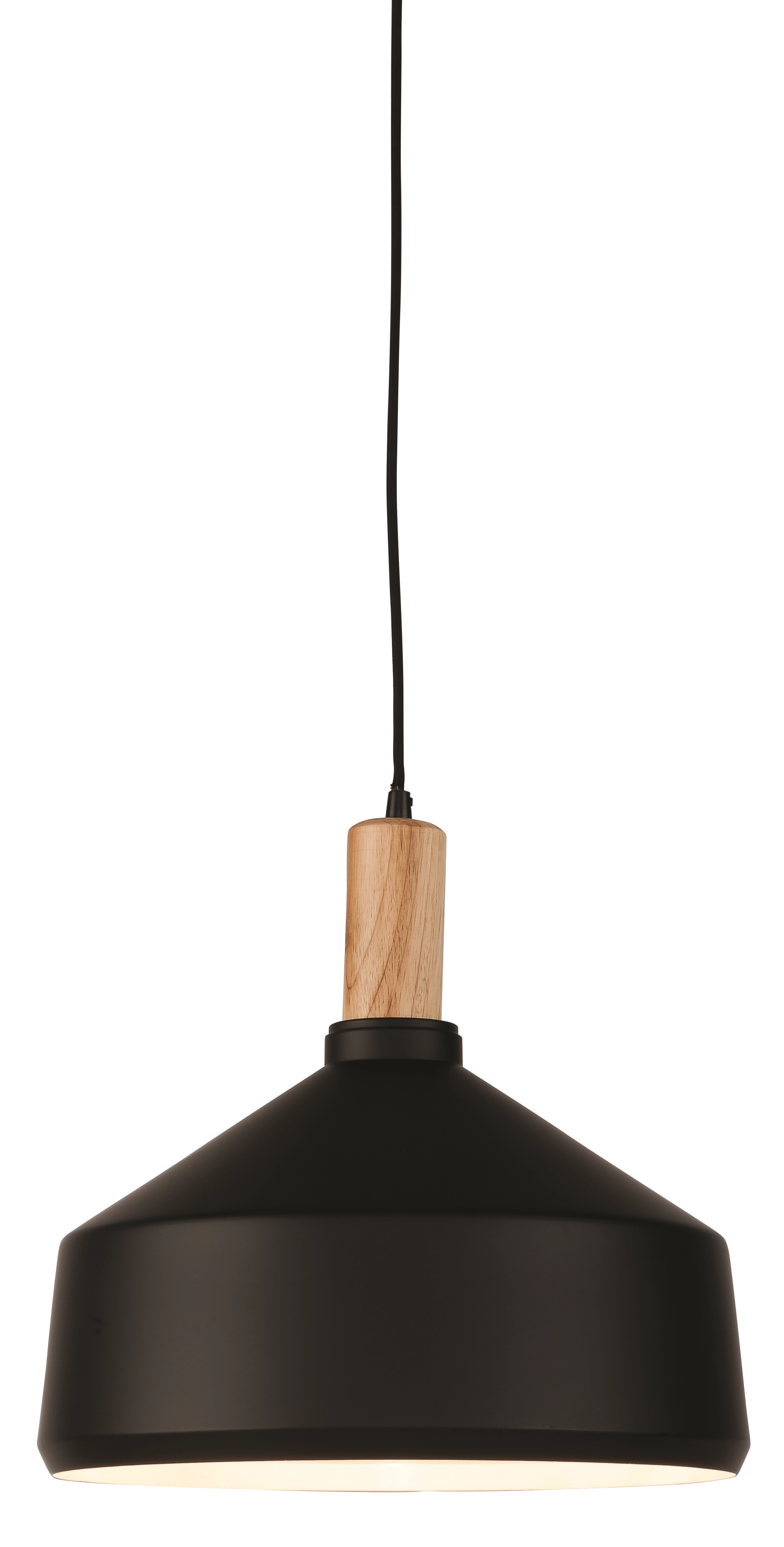 Een Hanglamp ijzer hout Melbourne dia.35xh.34cm zwart naturel L koop je bij Meubels and More