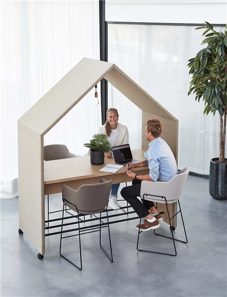 Een Overlegcabine half a Hut open met desk 227x188x90cm koop je bij Meubels and More