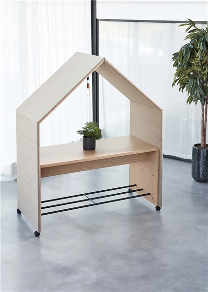 Een Overlegcabine half a Hut open met desk 227x188x90cm koop je bij Meubels and More