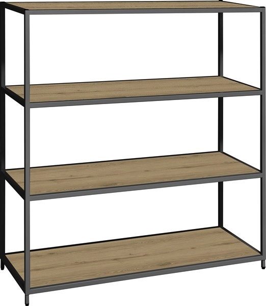 Een Flexwall frame 124x119x43cm met 3-vaks en 4 legborden eiken YT-09A koop je bij Meubels and More