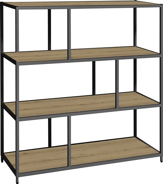 Een Flexwall frame 3 OH 124x119x43cm met 6-vaks en 4 legborden eiken YT-09A koop je bij Meubels and More