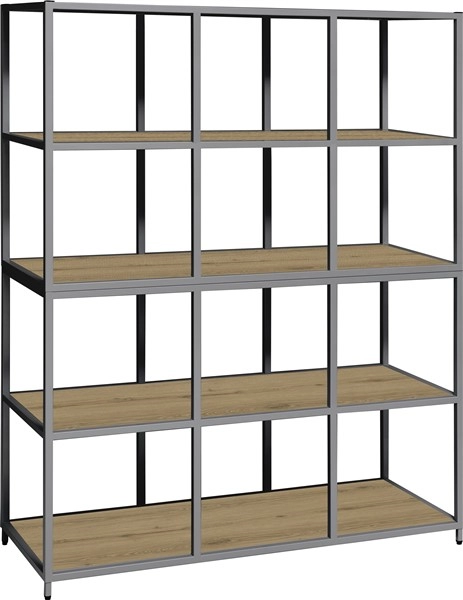 Een Flexwall frame 165x119x43cm met 12-vaks en 5 legborden eiken YT-09A koop je bij Meubels and More