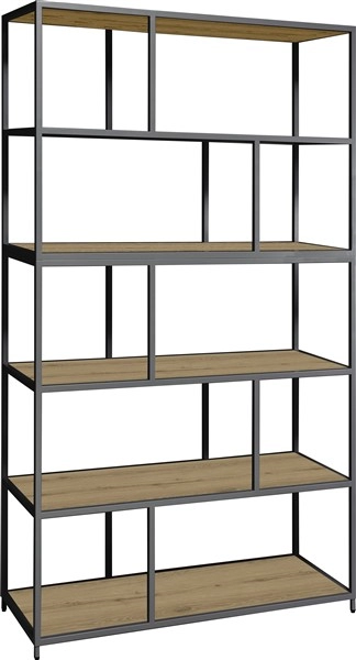 Een Flexwall frame 5 OH 204x119x43cm met 10-vaks en 6 legborden eiken YT-09A koop je bij Meubels and More