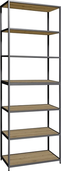 Een Flexwall frame 244x80x43cm met 6-vaks en 7 legborden eiken YT-09A koop je bij Meubels and More