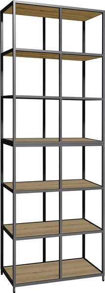 Een Flexwall frame 6 OH 244x80x43cm met 12-vaks en 7 legborden eiken YT-09A koop je bij Meubels and More