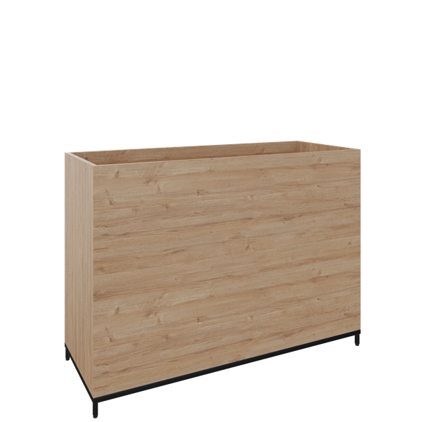 Een Flexwall plantenbak eiken YT-09A passend naast 2 OH eiken YT-09A op 4-poots metalen frame 119x85x43cm koop je bij Meubels and More