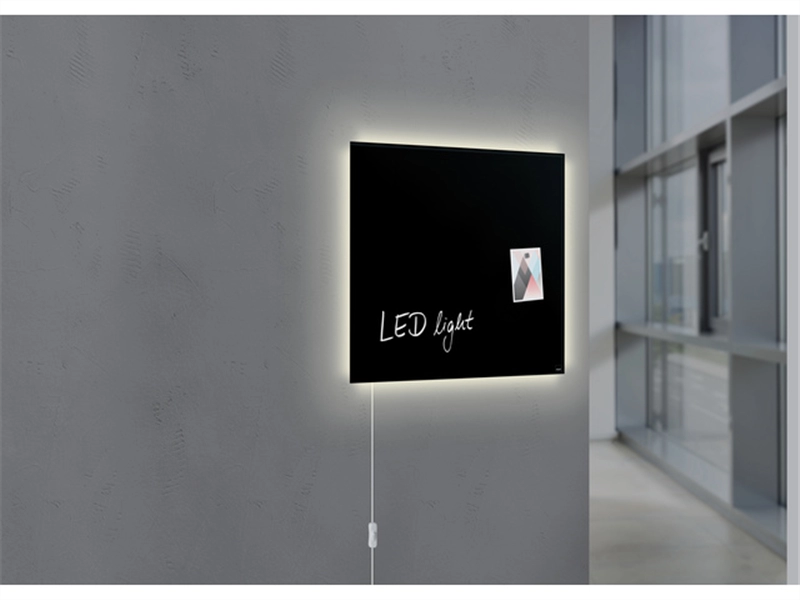 Een Glas-magneetbord Artverum LED 480x480x15 zwart koop je bij Meubels and More