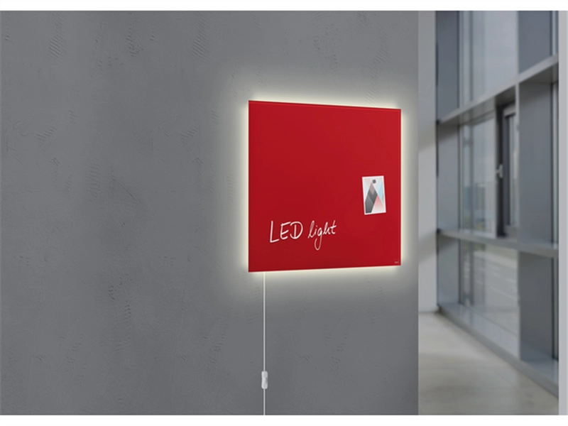 Een Glas-magneetbord Artverum LED light 480x480x15 rood koop je bij Meubels and More